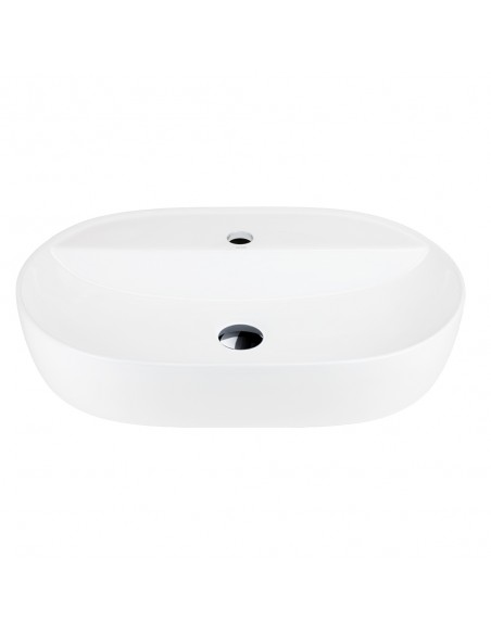 Umywalka nablatowa OLVENA UC5658BL 600x400x120mm Otwór na baterię Czarny korek