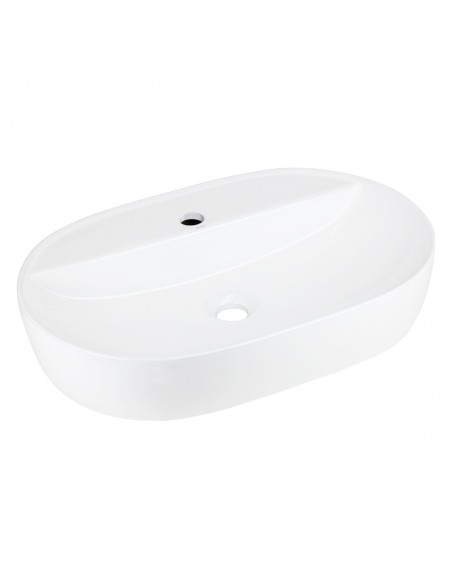 Umywalka nablatowa OLVENA UC5658BL 600x400x120mm Otwór na baterię Czarny korek