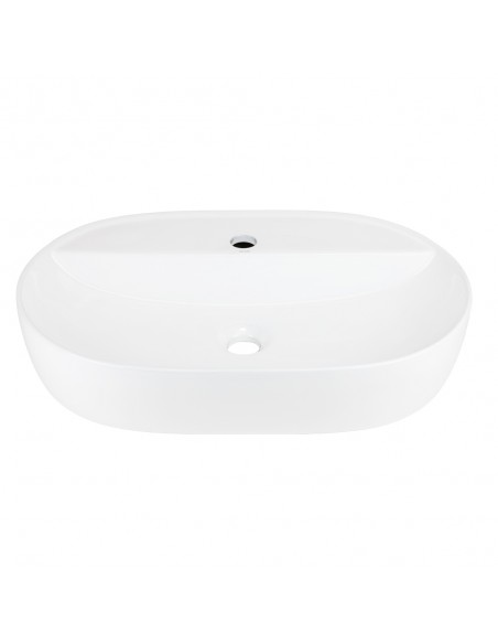 Umywalka nablatowa OLVENA UC5658BL 600x400x120mm Otwór na baterię Czarny korek