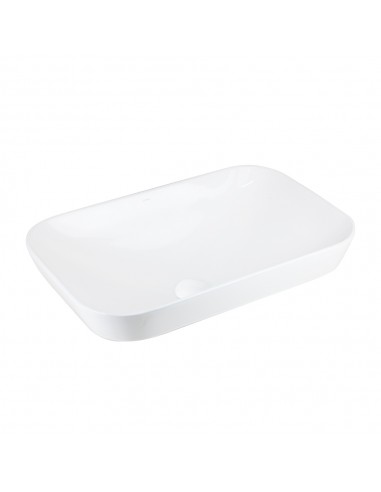 Umywalka nablatowa INTERO UC5580WH prostokątna 530x335x170 mm Biały korek