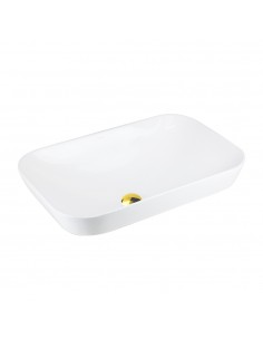 Umywalka nablatowa INTERO UC5580GL prostokątna 530x335x170 mm Złoty korek