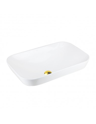 Umywalka nablatowa INTERO UC5580GL prostokątna 530x335x170 mm Złoty korek