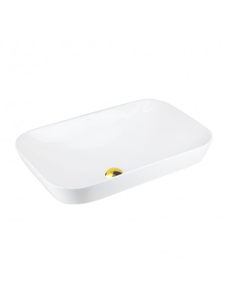 Umywalka nablatowa INTERO UC5580GL prostokątna 530x335x170 mm Złoty korek