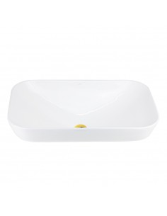 Umywalka nablatowa INTERO UC5580GL prostokątna 530x335x170 mm Złoty korek 2