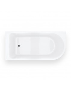 Wanna narożna INVELIA V220LLCH 160x75 cm Montaż lewostrony Korek klik klak Chrom