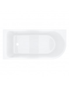 Wanna narożna INVELIA V220LLCH 160x75 cm Montaż lewostrony Korek klik klak Chrom 2