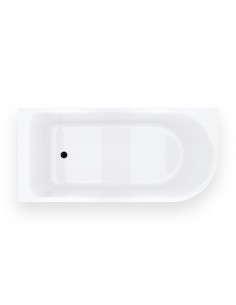 Wanna narożna INVELIA V220LLBL 160x75cm Montaż lewostronny Korek klik klak Czarny