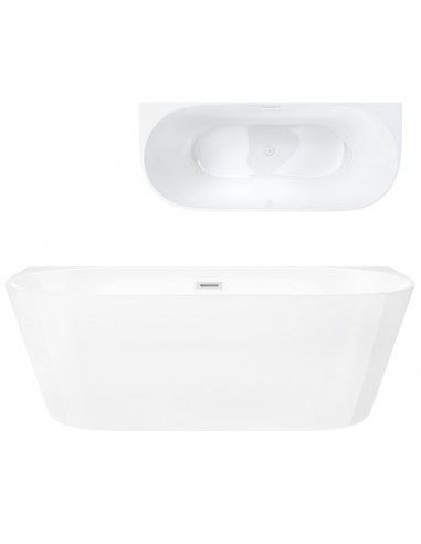 Wanna Przyścienna Wolnostojąca Corsan MONO 170 X 80 Cm Korek Klik - Klak Biały