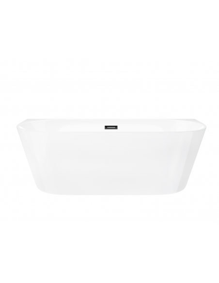 Wanna przyścienna wolnostojąca Corsan MONO 160 x 75 cm Korek klik-klak Czarny