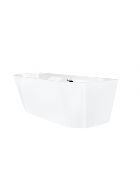 Wanna przyścienna wolnostojąca Corsan MONO 160 x 75 cm Korek klik-klak Czarny