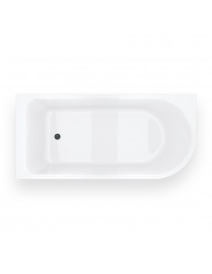 Wanna narożna INVELIA V220LLGM 160x75 cm Montaż lewostronny Korek klik klak Gunmetal