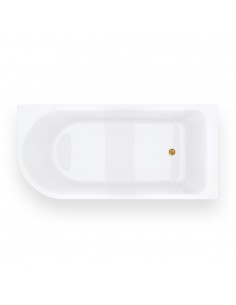 Wanna narożna INVELIA V220LPGL 160x75cm Montaż prawostronny Korek klik klak Złoty