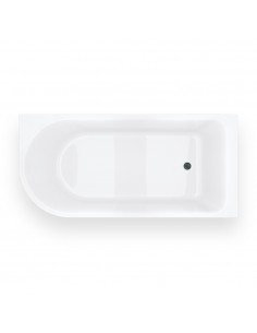 Wanna narożna INVELIA V220LPGM 160x75 cm Montaż prawostronny Korek klik klak Gunmetal