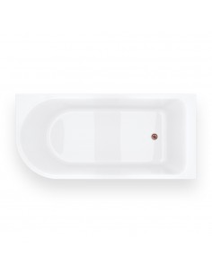 Wanna narożna INVELIA V220LPRG 160x75 cm Montaż prawostronny Korek klik klak Różowe złoto