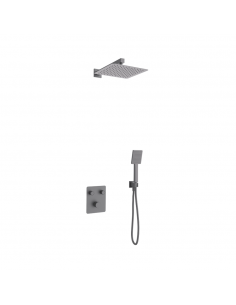 Zestaw prysznicowy podtynkowy ANGO Z02TGM Deszczownica 25cm Termostat Słuchawka prysznicowa Gunmetal