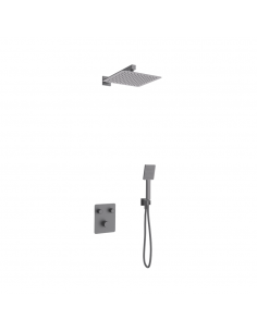 Zestaw prysznicowy podtynkowy ANGO Z02MGM Deszczownica 25cm Mieszacz Słuchawka prysznicowa Gunmetal