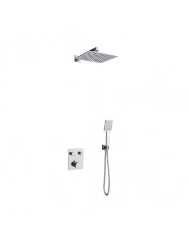 Zestaw prysznicowy podtynkowy ANGO Z02TCH Deszczownica 25cm Termostat Słuchawka prysznicowa Chrom
