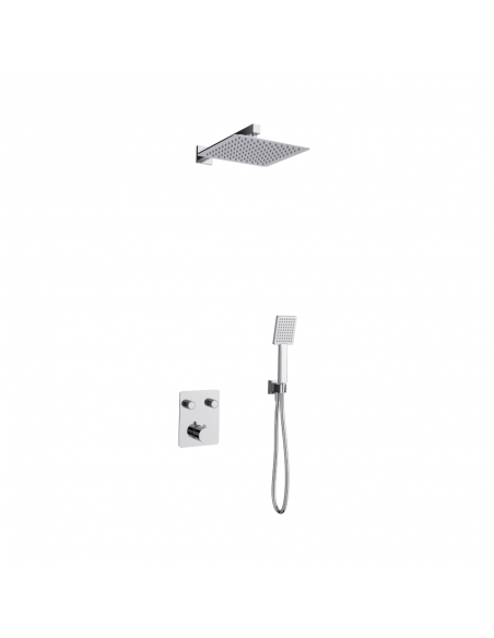 Zestaw prysznicowy podtynkowy ANGO Z02TCH Deszczownica 25cm Termostat Słuchawka prysznicowa Chrom