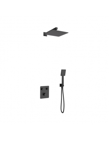 Zestaw prysznicowy podtynkowy ANGO Z02MBL Deszczownica 25cm Mieszacz Słuchawka prysznicowa Czarny
