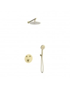 Zestaw prysznicowy LUGO Z04MBGL Deszczownica 25cm Mieszacz Słuchawka prysznicowa Złoto szczotkowane