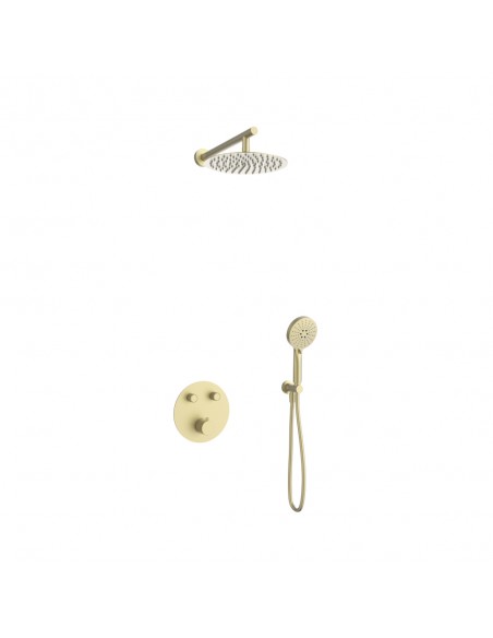 Zestaw prysznicowy LUGO Z04MBGL Deszczownica 25cm Mieszacz Słuchawka prysznicowa Złoto szczotkowane