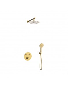 Zestaw prysznicowy podtynkowy LUGO Z04TGL Deszczownica 25cm Termostat Słuchawka prysznicowa Złoty