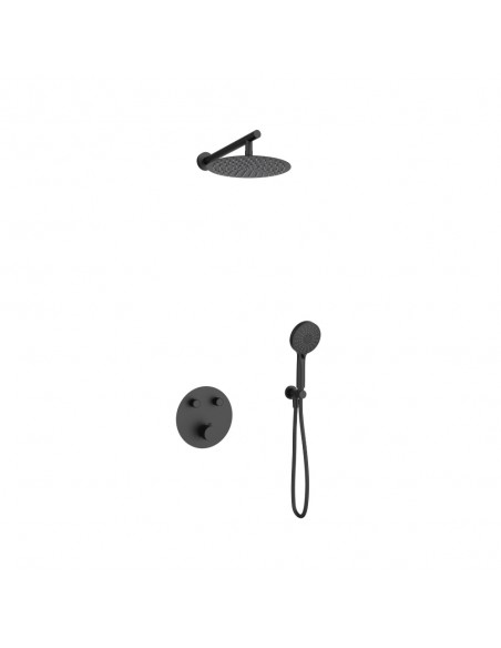 Zestaw prysznicowy podtynkowy LUGO Z04TBL Deszczownica 25cm Termostat Słuchawka prysznicowa Czarny