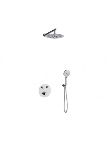 Zestaw prysznicowy podtynkowy LUGO Z04TCH Deszczownica 25cm Termostat Słuchawka prysznicowa Chrom