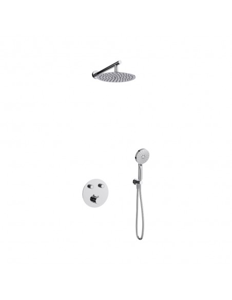 Zestaw prysznicowy podtynkowy LUGO Z04TCH Deszczownica 25cm Termostat Słuchawka prysznicowa Chrom