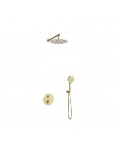 Zestaw prysznicowy podtynkowy LUGO Z03TBGL Deszczownica 25cm Termostat Słuchawka prysznicowa Złoto szczotkowane