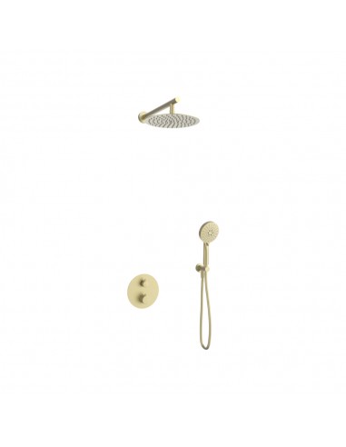 Zestaw prysznicowy podtynkowy LUGO Z03TBGL Deszczownica 25cm Termostat Słuchawka prysznicowa Złoto szczotkowane