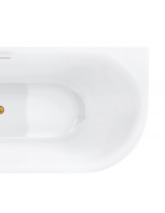 Wanna narożna INTERO V230LLGL 160 cm Montaż lewostronny Przelew szczelinowy Korek klik klak Złoty 2