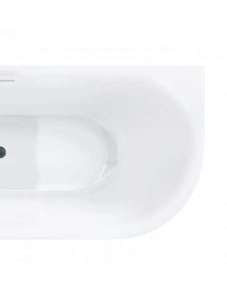 Wanna narożna INTERO V230LLGM 160 cm Montaż lewostronny Przelew szczelinowy Korek klik klak Gunmetal