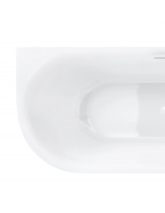 Wanna narożna INTERO V230MPWH 150 cm Montaż prawostronny Przelew szczelinowy Korek klik klak Biały 2