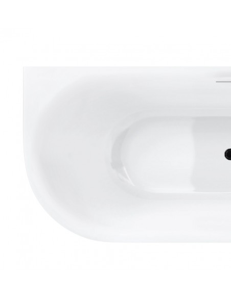 Wanna narożna INTERO V230MPBL 150 cm Montaż prawostronny Przelew szczelinowy Korek klik klak Czarny