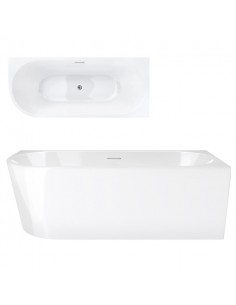 Wanna narożna INTERO V230MPCH 150 cm Montaż prawostronny Przelew szczelinowy Korek klik klak Chrom