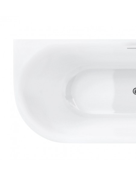 Wanna narożna INTERO V230MPCH 150 cm Montaż prawostronny Przelew szczelinowy Korek klik klak Chrom