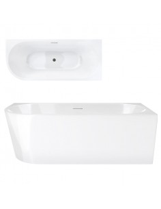 Wanna narożna INTERO V230MPGM150 cm Montaż prawostronny Przelew szczelinowy Korek klik klak Gunmetal