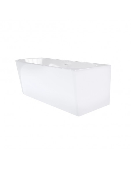 Wanna narożna INTERO V230SPWH 140 cm Montaż prawostronny Przelew szczelinowy Korek klik klak Biały