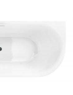 Wanna narożna INTERO V230SLGM 140 cm Montaż lewostronny Przelew szczelinowy Korek klik klak Gunmetal 2