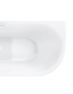 Wanna Narożna INTERO V230LLWH 160 Cm Montaż Lewostronny Przelew Szczelinowy Korek Klik Klak Biały 2