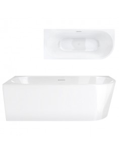 Wanna Narożna INTERO V230MLWH 150 Cm Montaż Lewostronny Przelew Szczelinowy Korek Klik Klak Biały