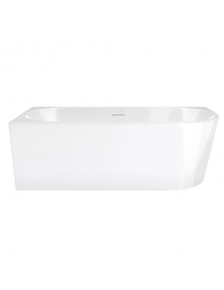 Wanna narożna INTERO V230MLBL 150 cm Montaż lewostronny Przelew szczelinowy Korek klik klak Czarny