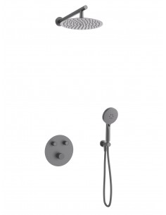 Zestaw prysznicowy LUGO Z04MGM Deszczownica 25cm Mieszacz Słuchawka prysznicowa Gunmetal