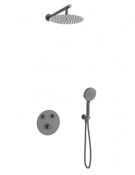 Zestaw prysznicowy LUGO Z04MGM Deszczownica 25cm Mieszacz Słuchawka prysznicowa Gunmetal