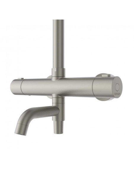 Kolumna pryszniowa LUGO CMN01TBSLW Deszczownica 25cm Termostat Wylewka obrotowa Stal szczotkowana