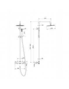 Kolumna prysznicowa LUGO CMN01MBSL Deszczownica 25cm Stal Szczotkowana 2