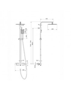 Kolumna prysznicowa ANGO CMN02TBSL Deszczownica 25 Termostat Stal szczotkowana 2