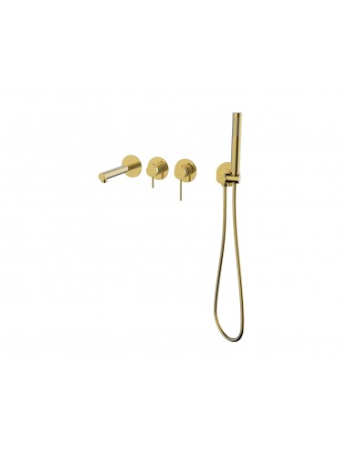 Bateria wannowa ścienna LUGO CMB7554GL z zestawem natryskowym Złota