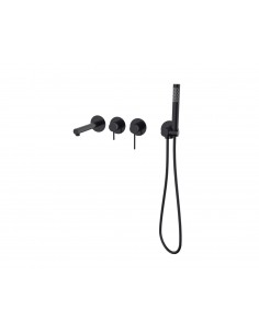 Bateria wannowa ścienna LUGO CMB7554BL z zestawem natryskowym Czarna